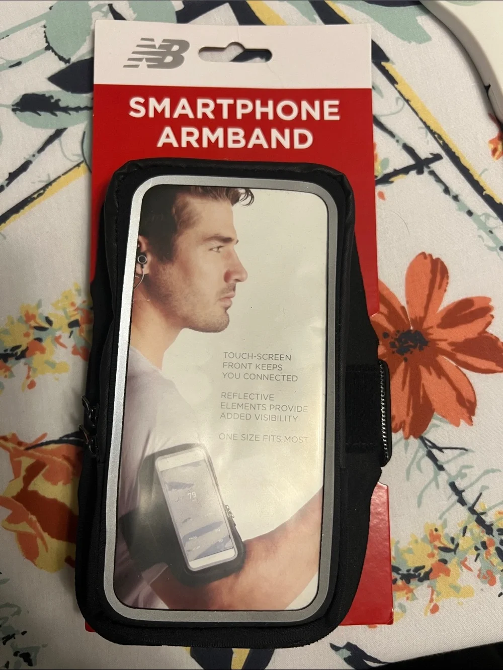 New Balance Black Smartphone Armband with Reflective Trim